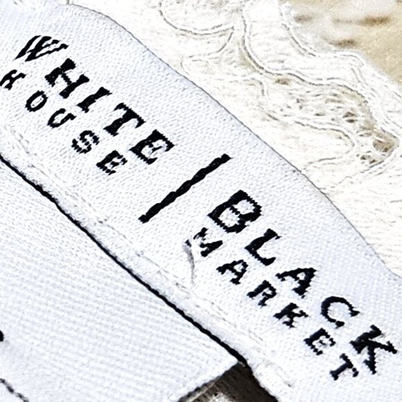 WHBM WHITE LACE TOP WITH BELL SLEEVES FEATURING EYELASH FRINGE DETAIL SIZE 00 - Picture 11 of 13